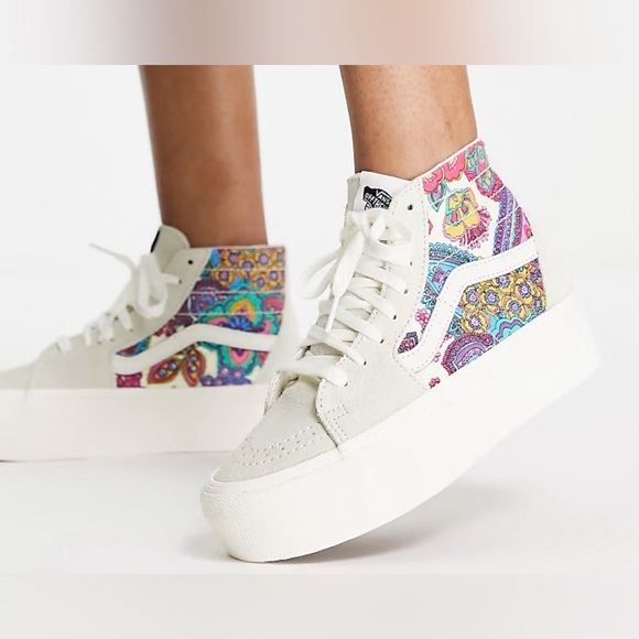 Vans SK8-Hi Tapered Stackform paisley sneakers in multi Women’s 9 men’s 7.5 - Picture 2 of 13